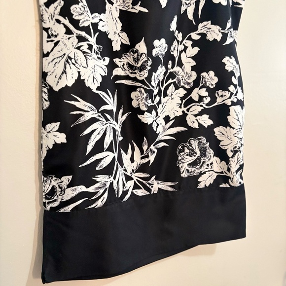4/$10🎄Vintage Y2K Joe Fresh Black & White Floral Drop Waist Dolman Dress - Picture 13 of 14